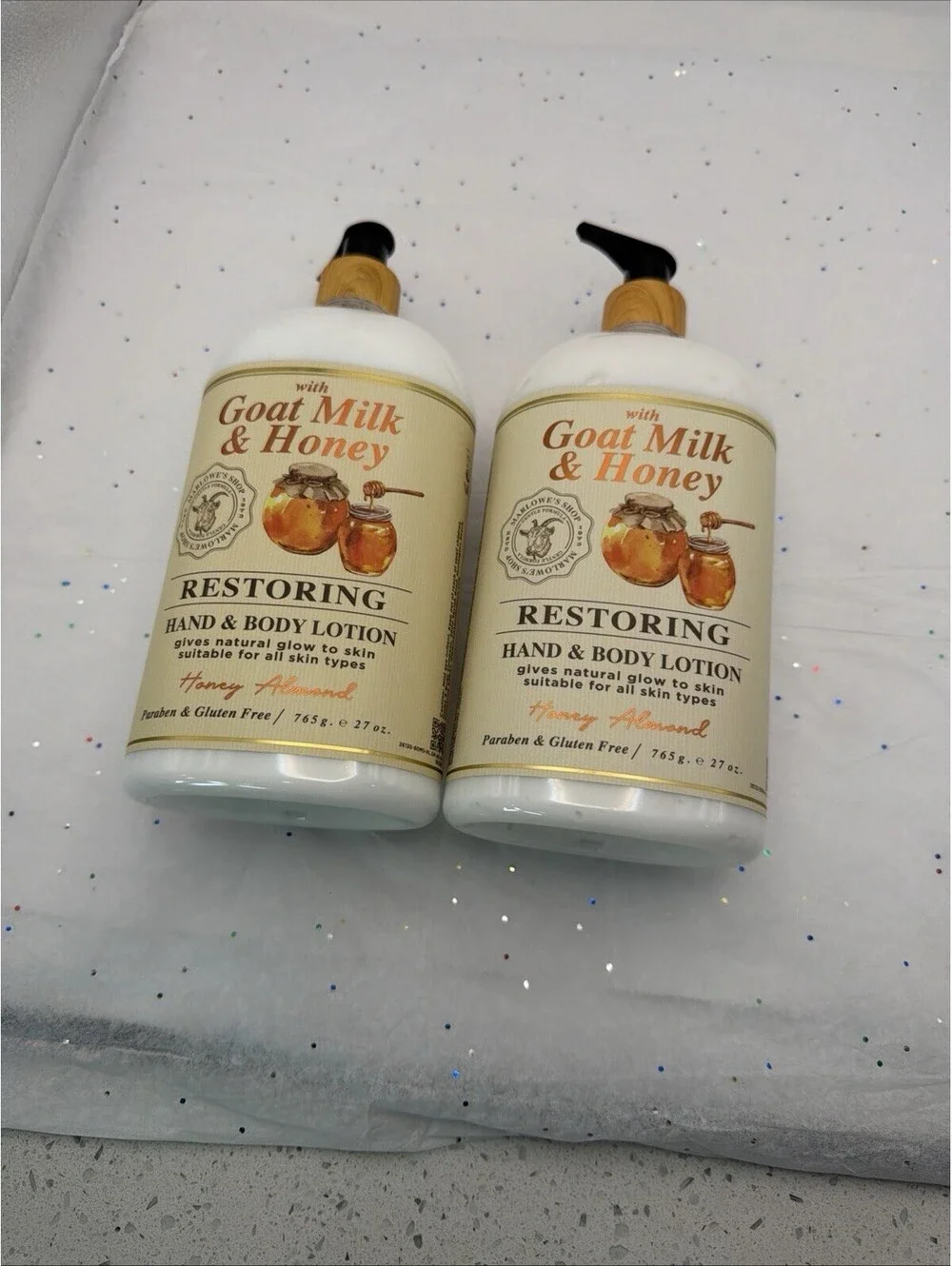 (2-Pack) Marlowe’s Goat Milk Honey Lotion Honey Almond 27oz Hand & Body Cream